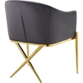 thumbnail image 2 of Meridian Furniture Xavier Chaise de Salle à Manger en Velours Gris, 2 of 5