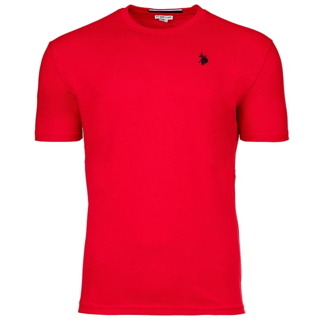 U.S. POLO ASSN. men's T-shirt - Col Rond, logo Brodé, Coton Rouge TG (Très Grand)