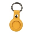 thumbnail image 1 of funtasica PU Leather Case Compatible with Airtags, Holder with Keychain Yellow, 1 of 9