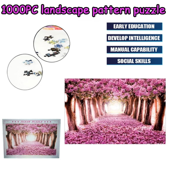 Jouet Casse-Tête Populaire pour Filles et Garçons 1000 Pcs Motif Paysage Cadeau des Fêtes Jouet Éducatif pour Adultes et Enfants