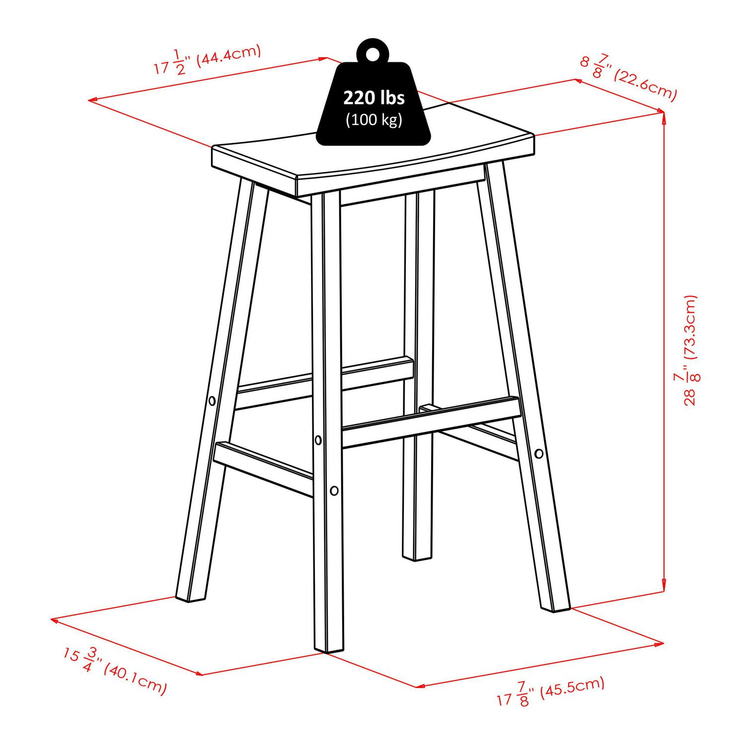Winsome Tabouret de bar en selle Satori, naturel