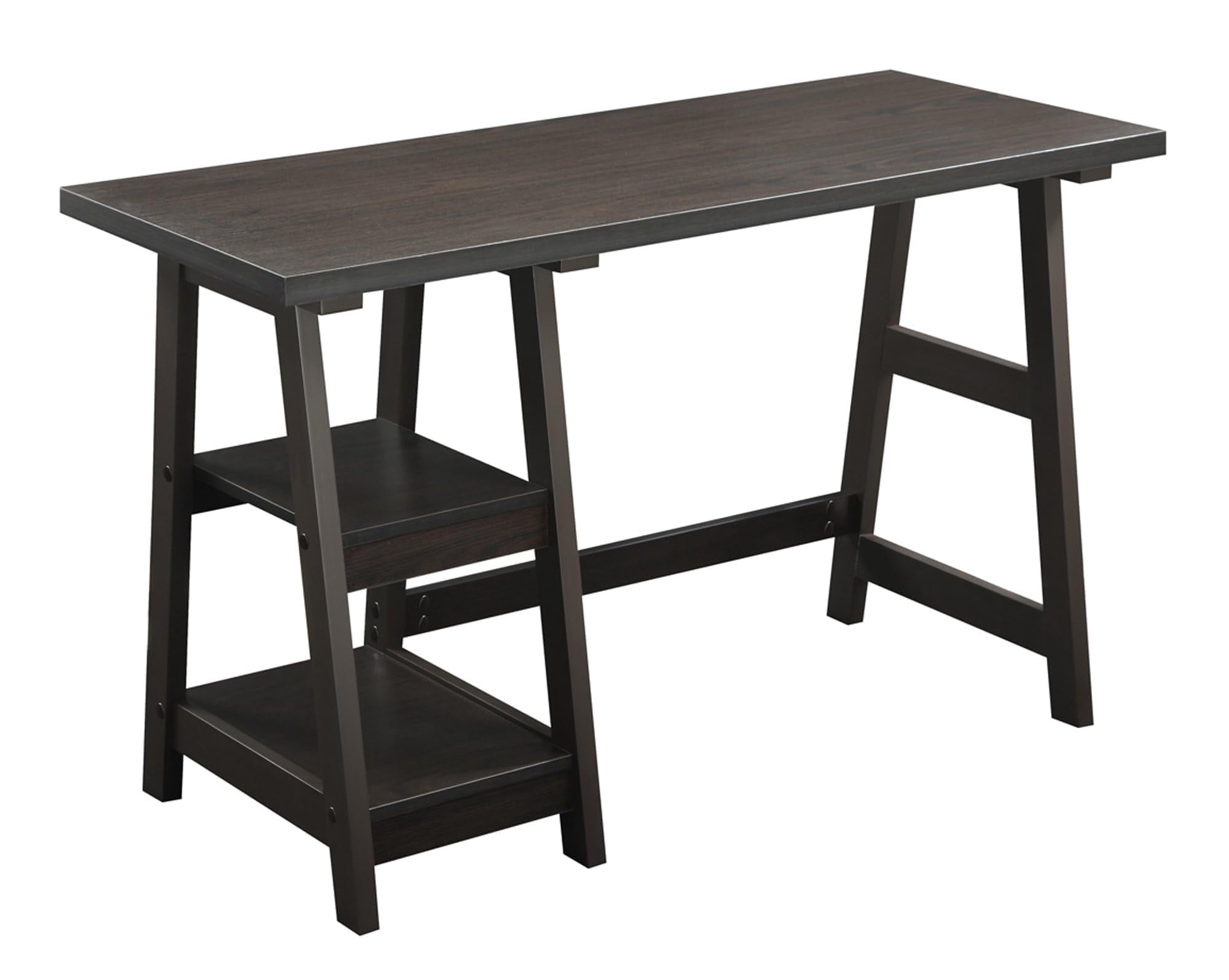 Convenience Concepts Designs2Go Trestle Desk in Espresso Wood Finish