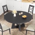 thumbnail image 4 of 47 inch Round Dining Table, Dinner Room Tables for 4-6, Wood Kitchen Table with Cross Base, Farmhouse Accent Furniture for Home Dining Room or Living Room, 4 of 7
