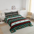 thumbnail image 3 of Erosebridal Aztec Bedding Full Comforter Set for Adult, Rustic Bear Down Comforter, Geometric Stripe Decor, 3pcs, 3 of 7
