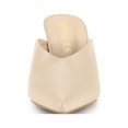 thumbnail image 2 of BLISSFUL STEP Women's Pointed Toe Chunky Heels Slides Mules Beige (Size 6), 2 of 7