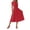Red, variant on QIUOMBBP Women's Ruffle Maxi Dresses Cap Sleeve Crew Neck A Line High Waisted Dress Summer Loose Casual Sundress Pink M
