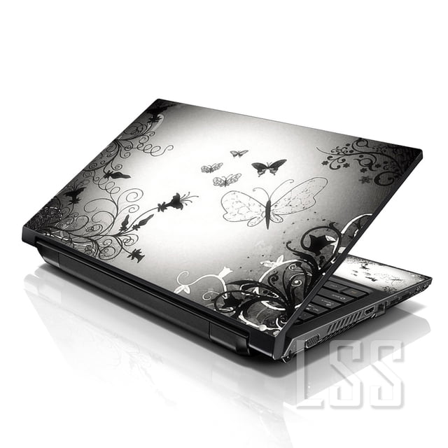 LSS Butterfly Contrast Fade Laptop Skin Sticker Fits 17" to 19" Laptops