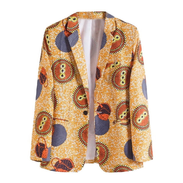 Men‘s Autumn And Winter Long Sleeve Printed Suit Coats Blouse