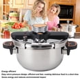 thumbnail image 4 of Professional Stainless Steel Pressure Cooker, Easy Micro Pressure Design, Non Stick Coating Multipurpose Pot,  Food Contact, Even Heating, Dishwasher Safe for All Stoves, 4 of 7