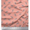 thumbnail image 1 of Soimoi Orange polyester Crepe Fabric Stripe & Wild Animal Print Sewing Fabric BTY 42 Inch Wide, 1 of 3