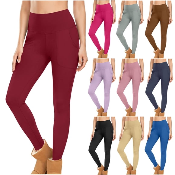 Sentmoon Thermal Leggings for Women Work Pants for Women Ladies' Velvet Warm Home Leggings Casual Close Fitting Leggings Long Pants Fall and Winter for Cold Weather and Everyday Wear Coffee XXL