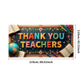 thumbnail image 3 of Colorful Thank You Teachers Backdrop Banner, Teacher Appreciation Day Decor, Education Theme Background, for Classroom Celebrations Teacher Parties Photo Props, 3 of 4