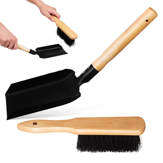 1 Ensemble Pelle à Cendres et Brosse pour Cheminée Pelle à Main en Charbon Pelle à Cheminée