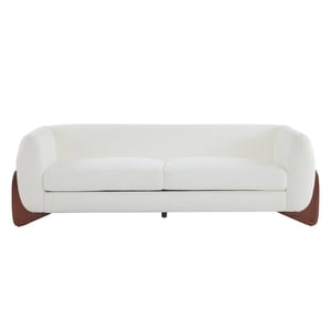 Sofa, 82.75 Cochette en tissu de sherpa à grande boule de pouce avec surface souple fluffy, cadre stable 2 Boîtes, Canapé moderne de loisirs Beige Tone pour salon