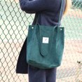 thumbnail image 2 of Walson Sacs à Main en Velours Côtelé pour Femmes Sac à Bandoulière Léger Sacs de Courses Réutilisables Grande Capacité Sacs à Main Rétro Décontractés Sangle Renforcée Vert Noirâtre, 2 of 8
