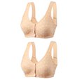 thumbnail image 1 of Virmaxy 2PC Womens Wireless Bra Oversized Gathering Comfortable Breathable Underwear Everyday Bra 2PC Comfortable Lace Breathable Bra Underwear No Rims Khaki L, 1 of 7