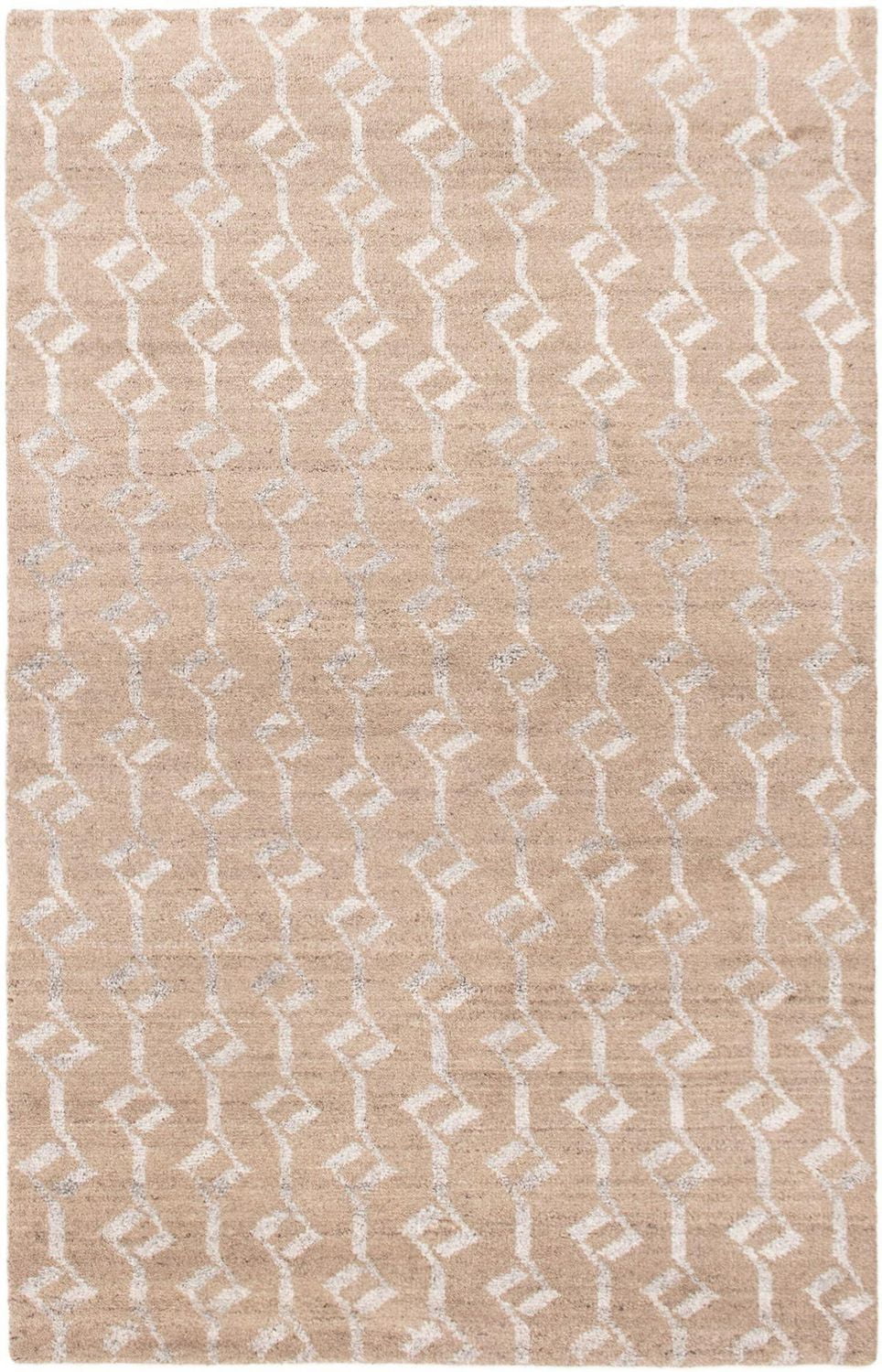 ECARPETGALLERY 5'0" x 7'11" Moroccan Tangier Hand-knotted Area Rug for Living Room, Dining Room and Bedroom in Brown