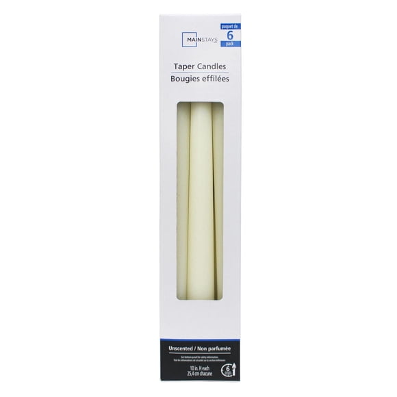 Mainstays Unscented 10" Taper Candle