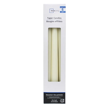 Mainstays 10" Bougie effilée, non parfumé