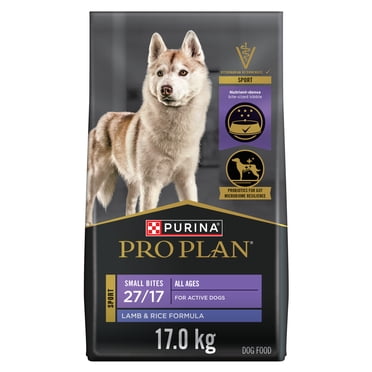 Purina Pro Plan Sport Petites Bouchées 27 Formule Agneau et Riz, Nourriture Sèche pour Chiens 17 kg