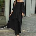 thumbnail image 2 of Yuyuzo Womens Suits Long Sleeve Pullover Irregular Two Piece Set Fall Casual Round Neck Tops Shirt Set Outfit, 2 of 6