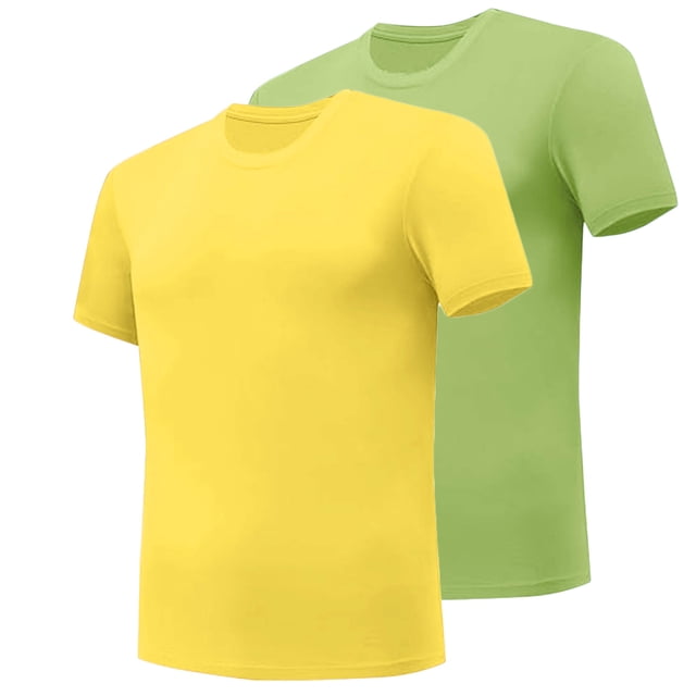 Shirts for Men, Mens 2PC Round Neck Solid Color Sports Bottom T-shirt Short Sleeve Round-Neck Blouses