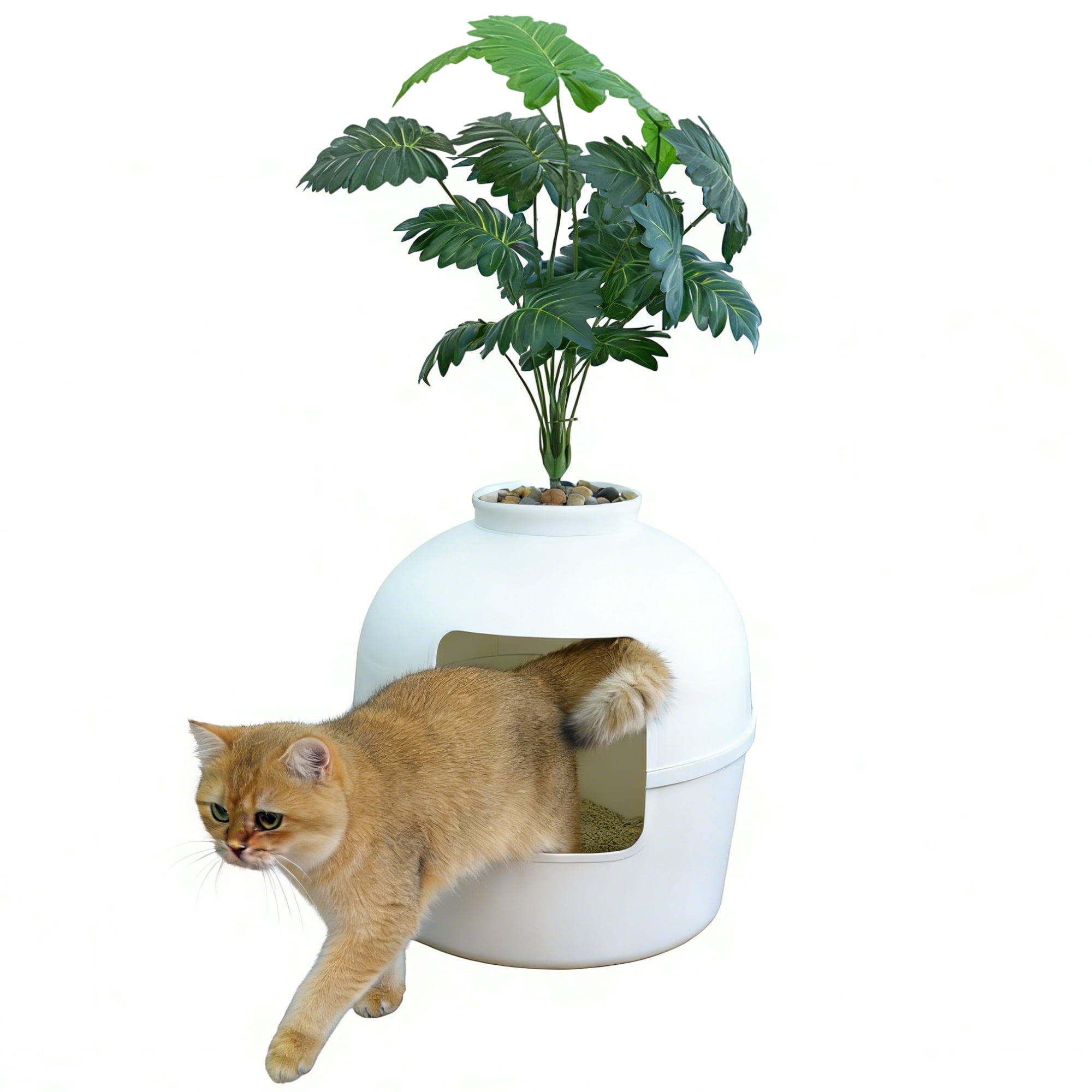 Home4Cat Boîte à litière pour chat cachée sous plante