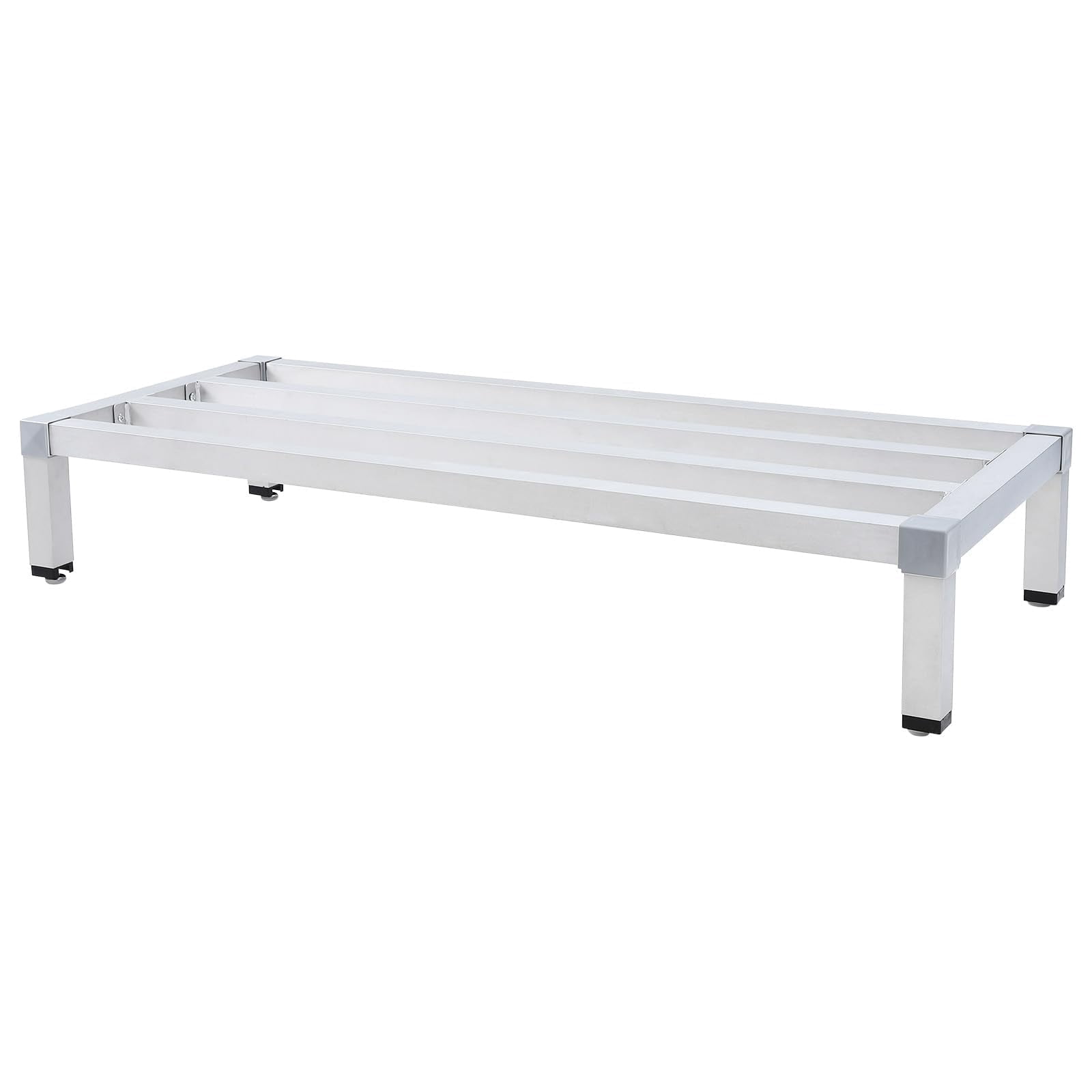 Kojooin Aluminum Dunnage Rack, 1000 lb Capacity, Low Storage Shelf for Kitchens, Restaurants, Supermarkets