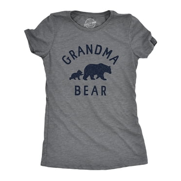 Womens Grandma Bear T Shirt Funny Cute Family Bears Tee for Ladies (Dark Heather Grey) - M
