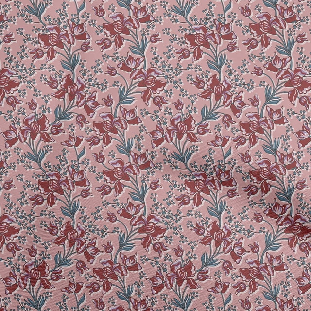 oneOone Polyester Spandex Pink Fabric Florals Sewing Craft Projects Fabric Prints By Yard 56 Inch Wide