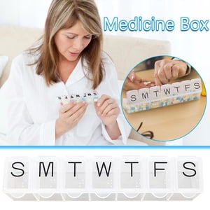 pstuiky 7 Day Weekly Pill Organizer Case • 7 Compartment Aluminum Medication Box • Portable Travel Pill Storage Container