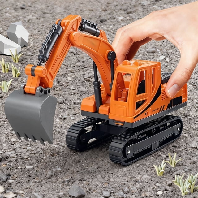 MZCPSYHA Children's Simulation Excavator Toy Car Track Excavator Engineering Vehicle Model Boy Excavator Simulation Engineering Vehicle