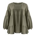 thumbnail image 4 of Babysbule Liquidation Haut d'Été pour Femmes Blouse à Manches Longues Lanterne à Col Rond pour Femmes Hauts, 4 of 8