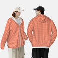 thumbnail image 4 of Lsque Orange Gingham Pattern UPF 50+ Lightweight Sun Protection Men's Women's Long Sleeve Shirt, Hoodie Performance -Medium, 4 of 7