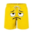 thumbnail image 3 of Toddler Boys Swim Trunks Solid Color Cute Expression Print Quick Dry Shorts, Little Boys Swim Trunks with Pockets for Beach Pool Summer, 3 of 6