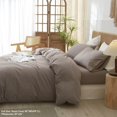 thumbnail image 4 of Ensemble de Housse de Couette en Coton Lavé Toucher Lin Naturel Anti-Froissement Léger Confortable (Très Grand Lin), 4 of 6