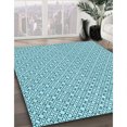 thumbnail image 3 of Ahgly Company Tapis d'Intérieur Lavable en Machine Carré Transitionnel Bleu Lierre, 7 Pieds Carré, 3 of 7