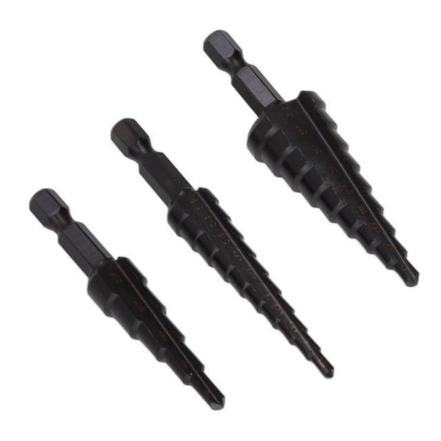 Step Drill Bit Set, Hex Handle Step Drill Bit Heat Treatment High Speed Steel Non Slip For Metal