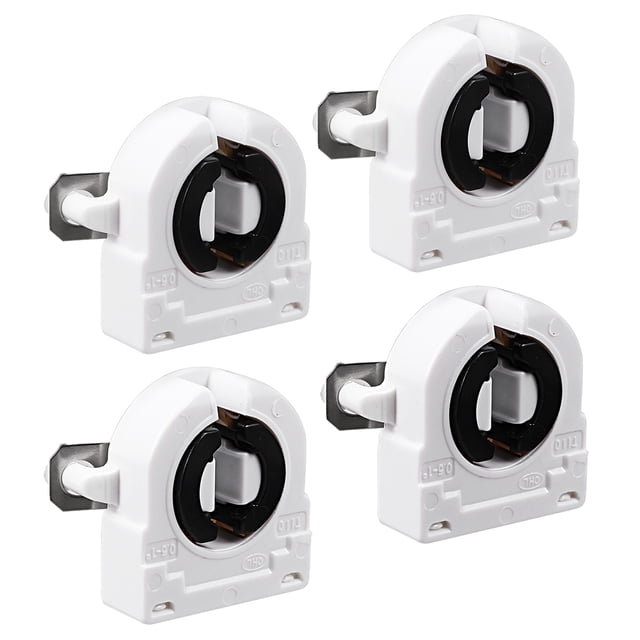 Unique Bargains 4 Pcs 2A T8 Socket G13 Base Fluorescent Lamp Holder Light Accessory in white, ideal for replacing old or damaged lamp holders. Supports up to 500V AC and features push-in wire connection for easy installation. Suitable for fluorescent or LED tube lamps, commonly used in homes, offices, garages, studios, and other lighting projects. A reliable electrical accessory for upgrading or maintaining lighting systems.