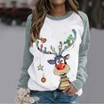 thumbnail image 1 of Chandail en Molleton de Noël pour Femmes 2023 Col Rond Mode Décontractée Manches Longues Imprimé de Noël Chandail en Molleton Blouse en Solde, 1 of 4
