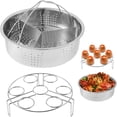 thumbnail image 1 of EASTIN Steamer Basket Fast Steaming Grid Baskets Divider with Egg Steam Rack Trivet Stainless Steel Compatible with Instant Pot 5  6 QT Electric Pressure Cooker, 1 of 9
