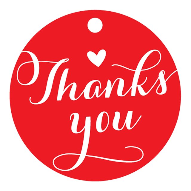 100 PCS Personalized Thank You Hang Tags Custom Wedding Favors Gift Circle Paper Tags