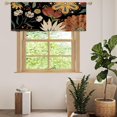 thumbnail image 3 of Black Boho Kitchen Curtains Valances, Bohemian Flower Pattern Semi Sheer Kitchen Valances for Living Room, Rod Pocket Short Window Treatment Decor, 52x18, 3 of 5