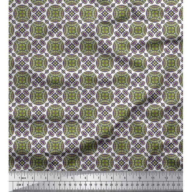 Soimoi Georgette Viscose Fabric Geometric & Mandala Kaleidoscope Decor Fabric Printed Yard 42 Inch Wide