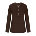 thumbnail image 4 of Qertyioot Chemise Blouse Décontractée pour Femme à Boutons, Manches Longues, Col Rond, Ajustée, avec Dentelle Cousue, 4 of 6