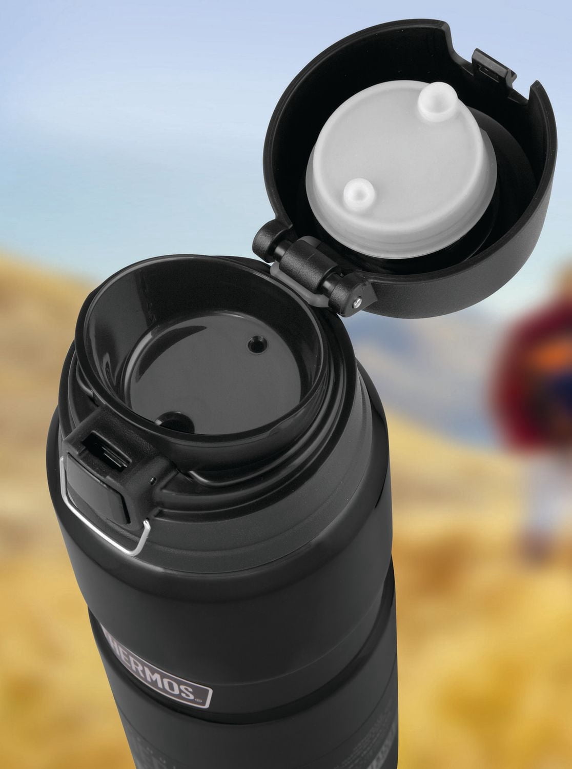 Thermos Vacuum Insulated Stainless Steel 24 oz Beverage Bottle, Black