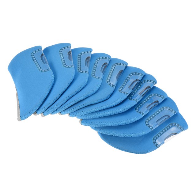 Unique Bargains Protection Sleeve Visible Window Golf Club Iron Head Covers Light Blue 10 Pack