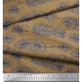 thumbnail image 2 of Soimoi Brown Poly Georgette Fabric Tribal Feather Printed Fabric 1 Yard 52 Inch Wide, 2 of 3