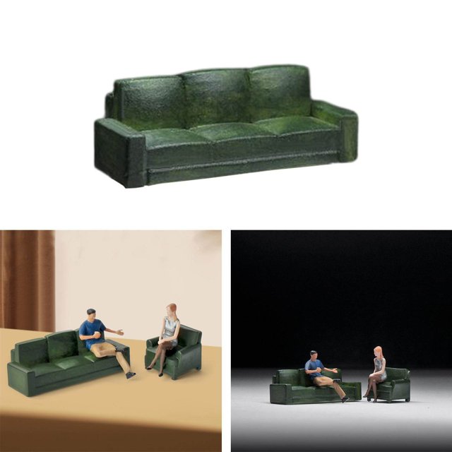 Baohd 1/64 Mini Ornaments Miniature Figurines Model DIY Craft Projects Lightweight Long Sofa