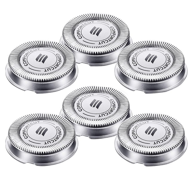 fastboy 6 Pcs Tête de Rasoir Électrique Poils du Visage Têtes de Tondeuse à Barbe Accessoires de Réparation et d'Entretien Pièces de Rechange pour Philips